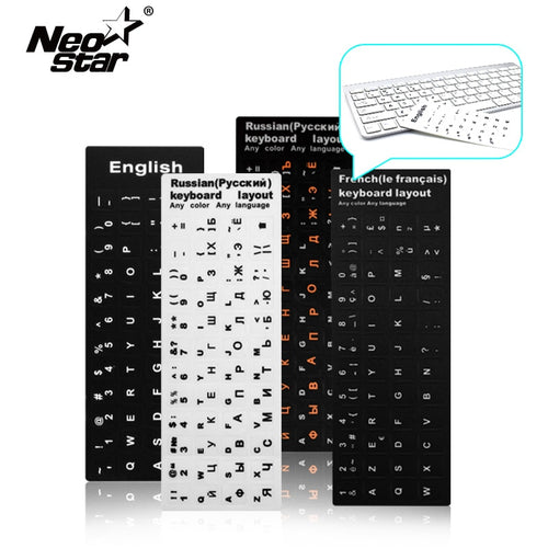 Waterproof Laptop Keyboard Stickers Spanish/English/Russian/French Deutsch/Arabic/Korean/Japanese/Hebrew/Thai Keyboard Layout