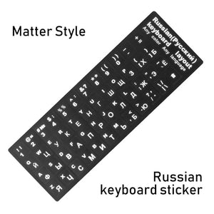 Waterproof Laptop Keyboard Stickers Spanish/English/Russian/French Deutsch/Arabic/Korean/Japanese/Hebrew/Thai Keyboard Layout