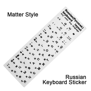 Waterproof Laptop Keyboard Stickers Spanish/English/Russian/French Deutsch/Arabic/Korean/Japanese/Hebrew/Thai Keyboard Layout